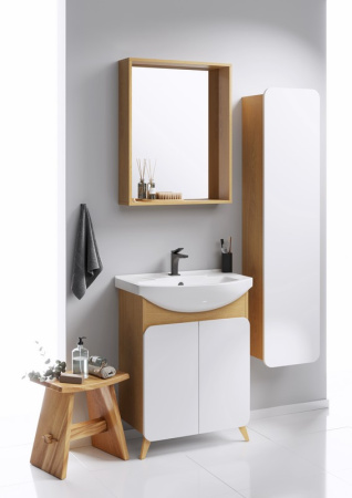 Зеркало в ванную Aqwella Y BAS0207DZ 75х14 цвет коричневый