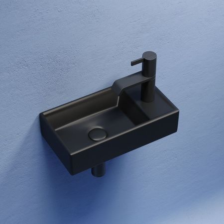 Раковина из сантехнического фарфора Ceramica Nova ELEMENT CN6051LMB 40х20 подвесная цвет черный 1 отверстие под смеситель