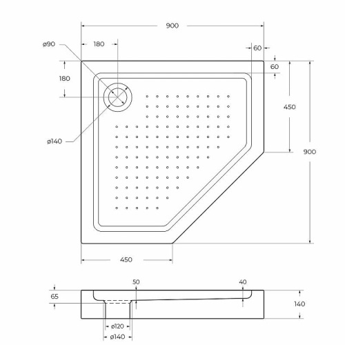 Душевой поддон BelBagno TRAY-BB-P-90-15-W 90х90 акрил белый - фото 4