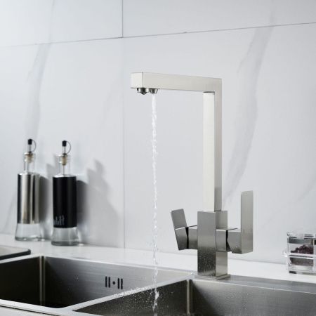 Смеситель для кухни Shevanik S148L на мойку сатин