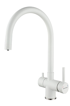 Смеситель для кухни Paulmark HELLER He213218-431 на раковину белый матовый без термостата