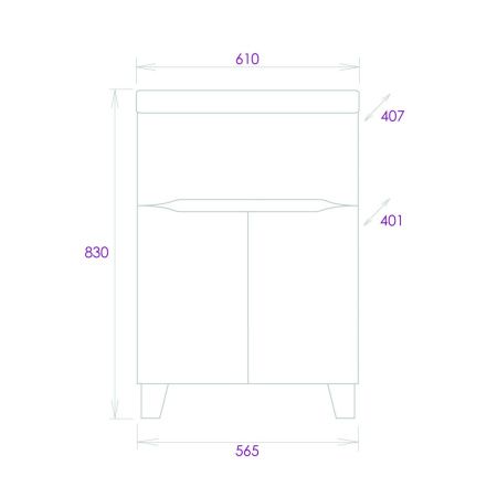 Тумба под раковину Onika Стрим 106154 60х40 напольная цвет белый