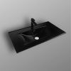 Раковина из сантехнического фарфора Bond Cube S05-808 80х50 встраиваемая цвет черный 1 отверстие под смеситель