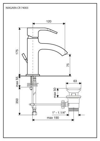 Смеситель Emmevi Niagara 74003/BIO на раковину белый матовый