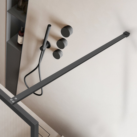 Душевая перегородка Vincea Walk in HP Art VSW-1HP100FLGM 100х200 стекло рифленое профиль вороненая сталь