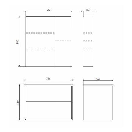 Зеркало-шкаф Comforty Женева 00004137096CF 80х80 подвесной цвет бежевый