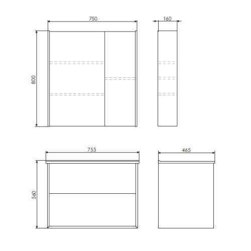Зеркало-шкаф Comforty Женева 00004137096CF 75х80 - фото 2