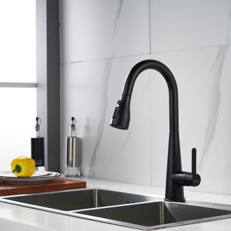 Смеситель для кухни Shevanik S363H на мойку черный