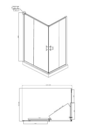Душевой уголок Ambassador Kingston 14011101 120х80 стекло прозрачное профиль хром без поддона