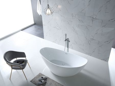 Ванна акриловая Abber AB9233 185х80 отдельностоящая овальная с каркасом