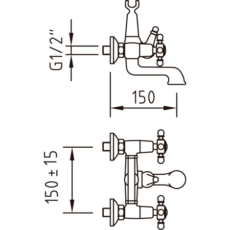 Смеситель Clever With2 Antigona 94476 настенный хром