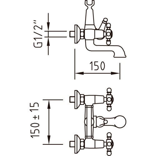 Смеситель Clever With2 Antigona 94476 настенный хром - фото 2