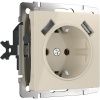 Розетка с заземлением, шторками и USBх2 Werkel Слоновая кость 4690389155833