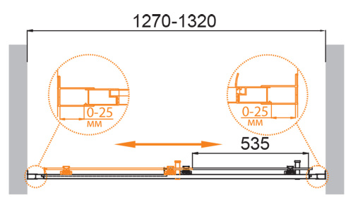 Душевая дверь Cezares MOLVENO MOLVENO-BF-1-130-C-Cr-IV 130х195 стекло прозрачное профиль хром глянцевый - фото 5