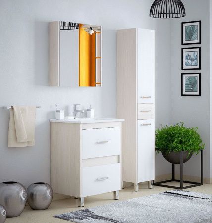 Тумба под раковину Corozo Верона SD-00000348 70х50 напольная цвет белый/бежевый