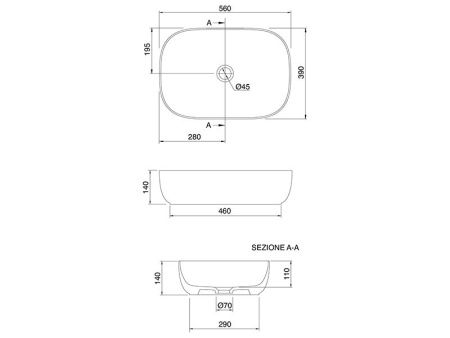 Раковина из сантехнического фаянса Scarabeo Glam 1804 60х40 накладная цвет белый без отверстий под смеситель