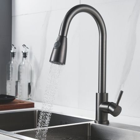 Смеситель для кухни Raffine F213T на мойку оружейная сталь