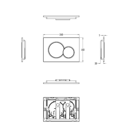 Клавиша смыва механическая Wonzon & Woghand WW-IB232-MW цвет белый