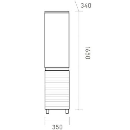 Шкаф-пенал Brevita Dakota DAK-050350-19/01Л 40х170 подвесной цвет белый/коричневый