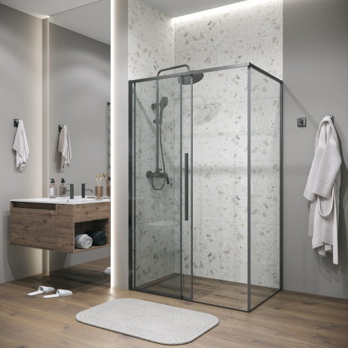 Душевой уголок Grossman Galaxy 120.K33.01.1290.42.00 120х90 стекло прозрачное профиль графит матовый - фото 4