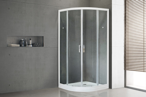 Душевой уголок Royal Bath HKD RB100HKD-T 100х100 стекло прозрачное профиль белый без поддона