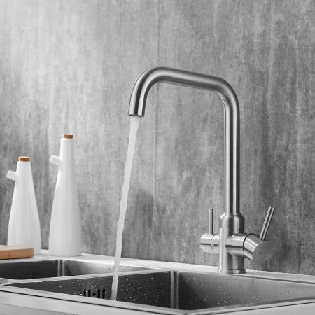 Смеситель для кухни Shevanik S268B на мойку сатин