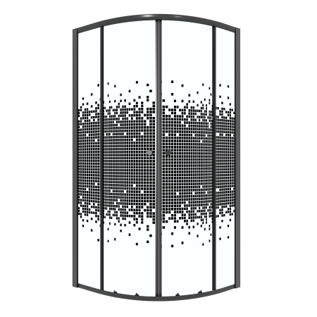 Душевой уголок Niagara Eco NG-1003-14BLACK 79х79 стекло с рисунком профиль черный матовый без поддона Душевой уголок Niagara Eco NG-1003-14BLACK 79х79 стекло с рисунком профиль черный матовый без поддона