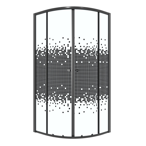 Душевой уголок Niagara Eco NG-1003-14BLACK 78х78 стекло с рисунком профиль черный матовый - фото 2