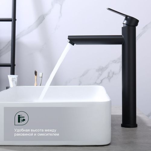 Смеситель для раковины Splenka S223 S223.15.06 на столешницу черный - фото 5