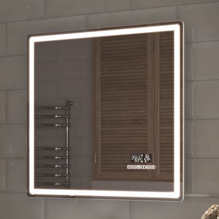 Зеркало с подсветкой Vigo Geometry Media Voice 46 70х70