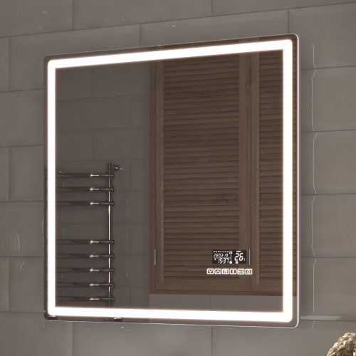 Зеркало с подсветкой VIGO Geometry Media Voice 46 70х70 - фото 3