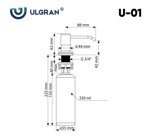 Дозатор Ulgran  Classic U-01-344 - фото 2
