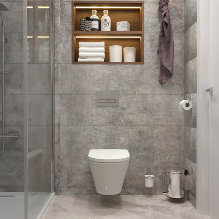 Унитаз подвесной Lavinia Boho Elegant 3308001R белый глянцевый с сиденьем микролифт безободковый каскадный смыв