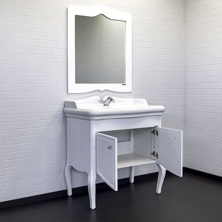 Тумба с раковиной Comforty Лувр 00004148935CF 90х60 напольная цвет белый