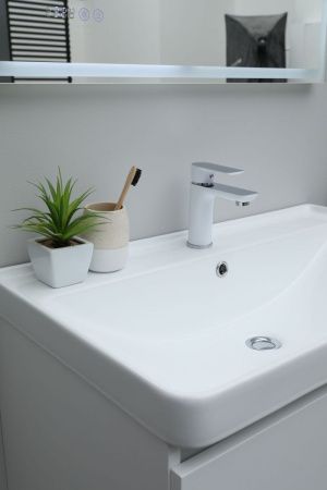 Раковина керамическая Aquanet Ирис 00301805 80х50 полувстраиваемая цвет белый 1 отверстие под смеситель