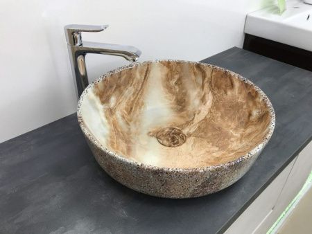 Раковина из сантехнического фаянса CeramaLux 499 40х40 накладная цвет многоцветный без отверстий под смеситель