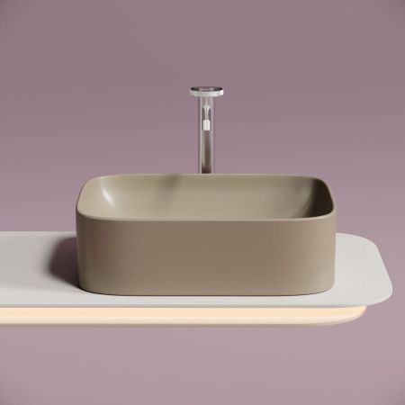 Раковина из сантехнического фарфора Ceramica Nova ELEMENT CN6052MC 50х40 накладная цвет коричневый без отверстий под смеситель