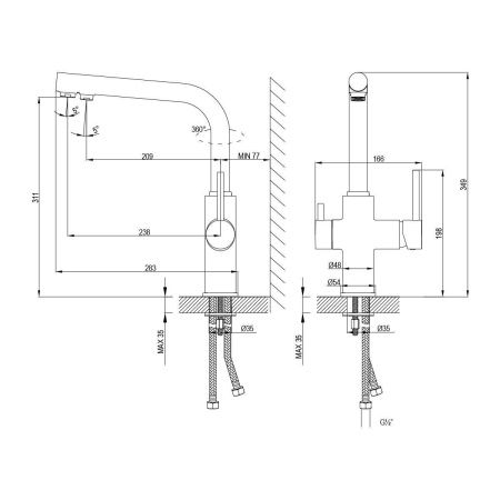 Смеситель для кухни LeMark Comfort LM3060C на мойку хром