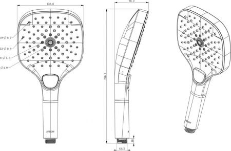 Душевая лейка Arrow AG3905CP цвет хром