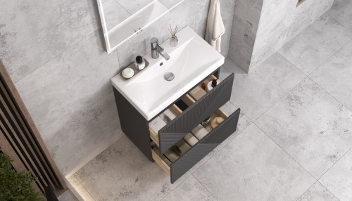 Тумба под раковину Velvex EDGE tn.EDG.9696.70.2Y графит 68х39х80 напольная цвет графит - фото 4