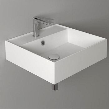 Раковина из сантехнического фаянса Simas Top E Lavabi D'Arredo AG51 bi*1 50х50 подвесная цвет белый 1 отверстие под смеситель