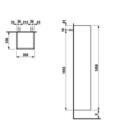 Шкаф-пенал Laufen Base 4.0268.2.110.261.1 40х170 цвет белый