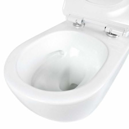 Унитаз подвесной Bond Oval F12-10 белый с сиденьем микролифт безободковый смыв торнадо