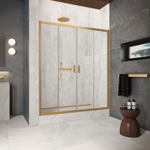 Душевая дверь Vegas-Glass Z2P Protec Z2P Protec 205 03 01 205х200 стекло прозрачное профиль золото матовое