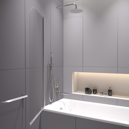 Душевая шторка на ванну RGW Screens 411110908-11 80х150 стекло прозрачное профиль хром глянцевый ориентация универсальная - фото 3