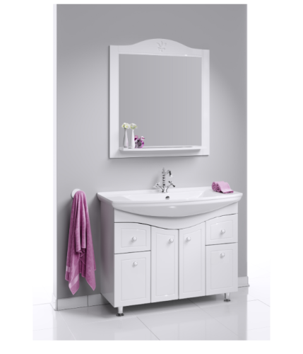 Тумба под раковину Aqwella Y FR0110 103х35х82 напольная цвет белый - фото 3