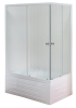 Душевой уголок Royal Bath BP RB8100BP-C-L 100х80 стекло матовое профиль белый с поддоном