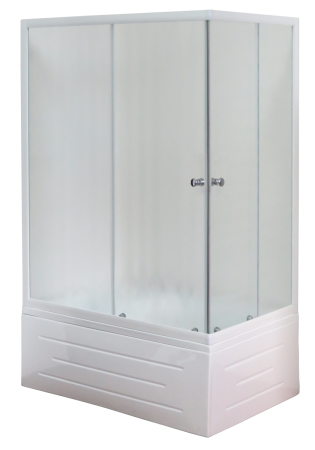 Душевой уголок Royal Bath BP RB8100BP-C-L 100х80 стекло матовое профиль белый с поддоном