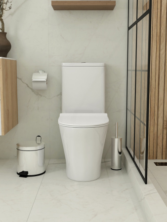 Унитаз напольный с бачком Teymi Ritta T40811 белый с сиденьем микролифт безободковый смыв торнадо