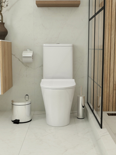 Унитаз напольный с бачком Teymi Ritta T40811 белый с сиденьем микролифт безободковый смыв торнадо - фото 4